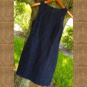 j. crew navy lace dress
